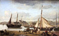 Port of Rouen painting by Camille Corot at Rouen Museum of Fine Arts. Rouen, France.
