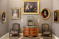 Collection of paintings & baroque furniture at Rouen Museum of Fine Arts. Rouen, France.