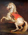 Prancing horse with red saddle cloth painting by Théodore Géricault at Rouen Museum of Fine Arts. Rouen, France.