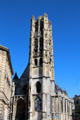 Gothic tower of Former Saint-Laurent now Museum of Wrought Iron. Rouen, France.