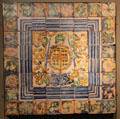 Tiles painted with coat of arms from French Renaissance Écouen Chateau at Rouen Ceramic Museum. Rouen, France.