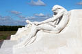 Female & male mourner statues at Vimy Ridge Memorial. Vimy, France