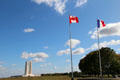 Canadian & French flags before Vimy Ridge Memorial. Vimy, France.