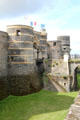 Entrance bridge across moat to Angers Chateau. Angers, France.