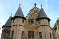 Turrets of fortified gateway at Angers Chateau. Angers, France.