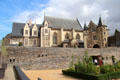 View of Chapel & other buildings within walls of Angers Chateau. Angers, France.