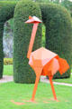 Modern style sculpted ostrich in gardens of Angers Chateau. Angers, France.