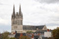 St. Maurice of Angers Cathedral spires. Angers, France.