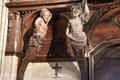 Detail of telamones supporting organs at St. Maurice of Angers Cathedral. Angers, France.