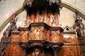 Main pulpit at St. Maurice of Angers Cathedral. Angers, France.
