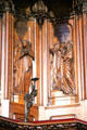 Carvings on back panel of pulpit at St. Maurice of Angers Cathedral. Angers, France.