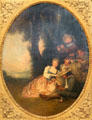 The Awaited Proposal painting by Jean-Antoine Watteau at Angers Fine Arts Museum. Angers, France.