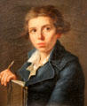Portrait of adolescent Louis David attrib. Joseph-Marie Vien at Angers Fine Arts Museum. Angers, France.