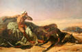 Arab Cries for his Horse Dead in Combat painting by Jean-Baptiste Mauzaisse at Angers Fine Arts Museum. Angers, France.