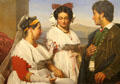 Proposal of Marriage; in native dress of Albano people near Rome painting by Guillaume Bodinier. Angers, France