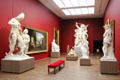 Sculpture & painting in grand gallery at Angers Fine Arts Museum. Angers, France.