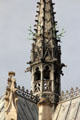 Detail of spire of St. Hubert's Chapel with wooden stag decorations at Chateau Royal of Amboise. Amboise, France.