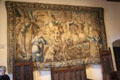 Aubusson tapestry in Cupbearer's Room in Royal Lodge at Chateau Royal of Amboise. Amboise, France.