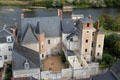 Turrets & towers of homes along the Loire River. Amboise, France.