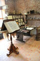 Reading lectern in Da Vinci workshops at Château de Clos Lucé. Amboise, France.