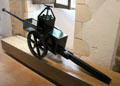 Steam cannon model developed from Da Vinci drawing in Model Room at Château de Clos Lucé. Amboise, France.
