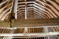 Oak roof beams in Great Attic of Château d'Azay-le-Rideau. Azay-le-Rideau, France.