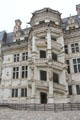 External spiral staircase of François I Renaissance wing at Blois Chateau. Blois, France