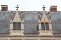 Dormer windows of Louis XII Gothic wing at Blois Chateau. Blois, France.