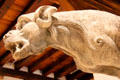 Detail of gargoyle stone carving in architecture gallery at Blois Chateau. Blois, France.