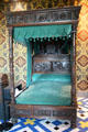 Ceremonial bed in Queen's chamber at Blois Chateau. Blois, France.