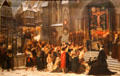 Funeral procession of Duc de Guise after assassination in Blois painting by Arnold Scheffer at Blois Chateau. Blois, France.