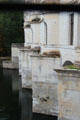 Gallery bridge over Cher River at Chenonceau Chateau. Chenonceau, France.