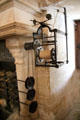 Clockwork spit for roasting meat before fire in kitchen at Chenonceau Chateau. Chenonceau, France.