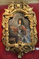 Portrait of Louis XIV by Hyacinthe Rigaud in frame by Lepautre at Chenonceau Chateau. Chenonceau, France.
