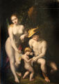 Education of Amour painting by Correggio at Chenonceau Chateau. Chenonceau, France.