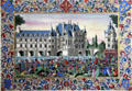 Medici banquet enamel painting at Chenonceau Chateau. Chenonceau, France