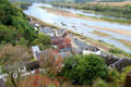 Village & Loire River view from Chaumont-Sur-Loire. France.