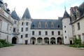 U-shaped nature of courtyard of Chaumont-Sur-Loire. France.