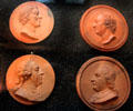 Terra cotta medallion portraits of prominent people by Giovanni Battista Nini from Urbino at Chaumont-Sur-Loire. France.
