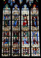 Kings & queens praying in stained glass window at Chartres Cathedral. Chartres, France.