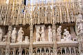 Biblical scenes on carved choir screen at Chartres Cathedral. Chartres, France.