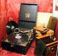 Gramophone record player & bellows camera in Salon Vauban at Chateau D'Ussé. Ussé, France.