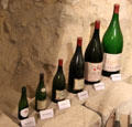 Array of wine bottle sizes from Fillette to Balthazar at Chateau D'Ussé. Ussé, France.