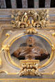 Bust of King Henri IV over dining room fireplace at Cheverny Chateau. Cheverny, France.