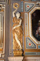 Female carving flanking fireplace in Grand Salon at Cheverny Chateau. Cheverny, France.