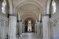 Romanesque ceiling interior at Fontevraud Abbey. Fontevraud, France.