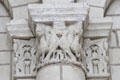 Animals carved on interior church column at Fontevraud Abbey. Fontevraud, France.