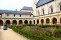 Cloister garden at Fontevraud Abbey. Fontevraud, France.