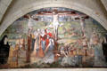 Crucifixion mural in Chapterhouse at Fontevraud Abbey. Fontevraud, France.
