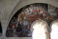Dormition & Assumption of the Virgin mural in Chapterhouse at Fontevraud Abbey. Fontevraud, France.
